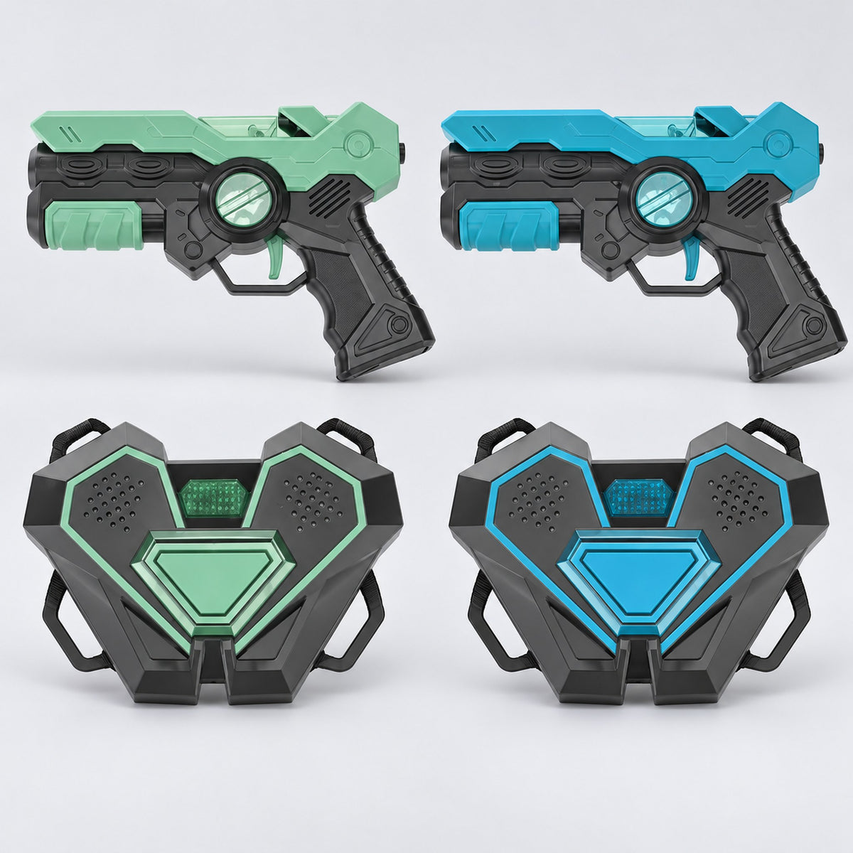 NeonRivals two player mint blue — AI illustrative image based on supplied product references